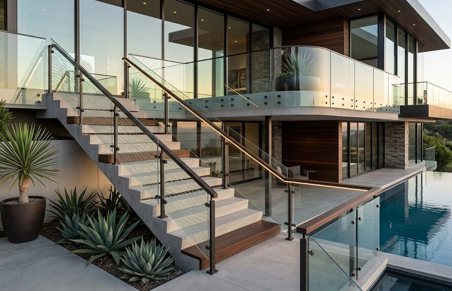 custom glass railing
