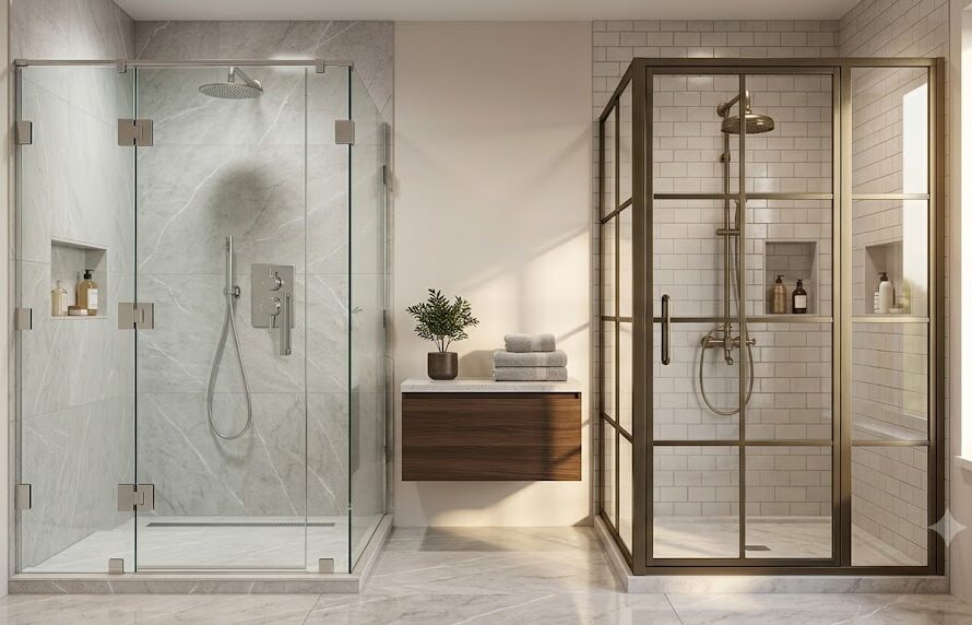 shower glass vs shower door